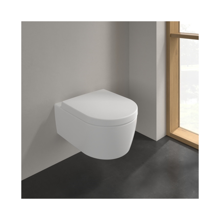 Villeroy & Boch 5656HRRW - Miska WC wisząca z deską sedesową SoftClose AVENTO keramika/biała