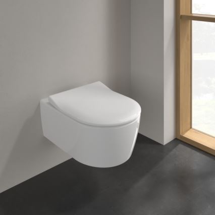 Villeroy & Boch 5656RS01 - WC wiszące z deską wolnoopadającą SoftClose AVENTO, ceramika/biała
