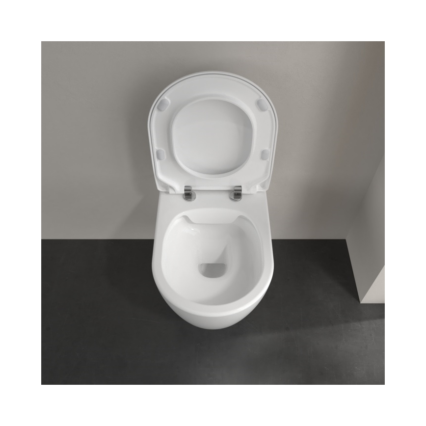 Villeroy & Boch 5656RS01 - WC wiszące z deską wolnoopadającą SoftClose AVENTO, ceramika/biała