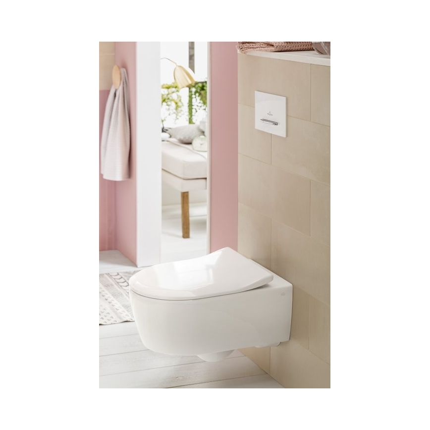 Villeroy & Boch 5656RS01 - WC wiszące z deską wolnoopadającą SoftClose AVENTO, ceramika/biała