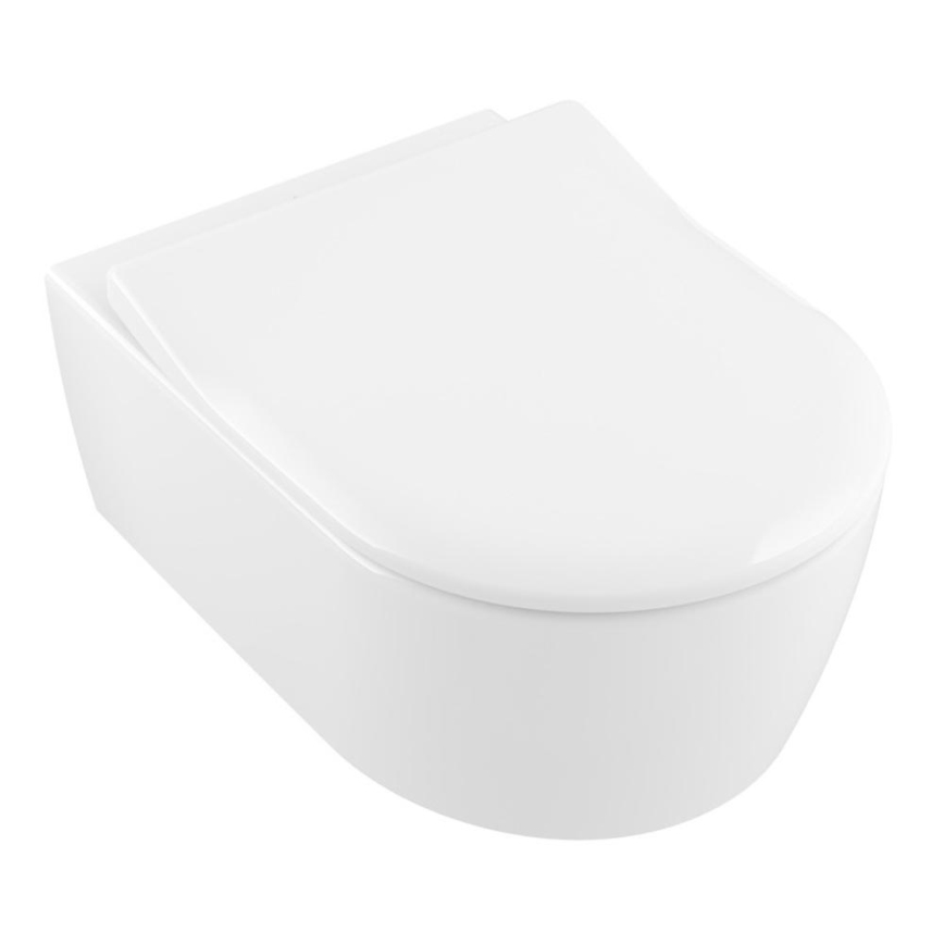 Villeroy & Boch 5656RSR1 - Wisząca miska WC z deską sedesową SoftClose AVENTO ceramika/biała