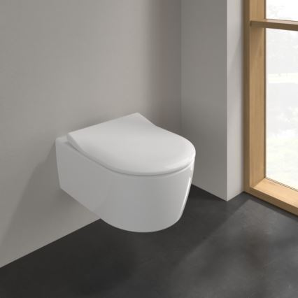 Villeroy & Boch 5656RSR1 - Wisząca miska WC z deską sedesową SoftClose AVENTO ceramika/biała