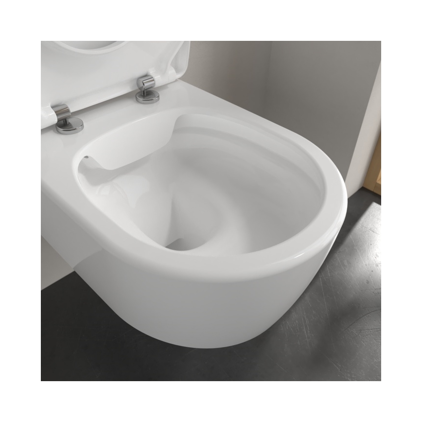 Villeroy & Boch 5656RSR1 - Wisząca miska WC z deską sedesową SoftClose AVENTO ceramika/biała