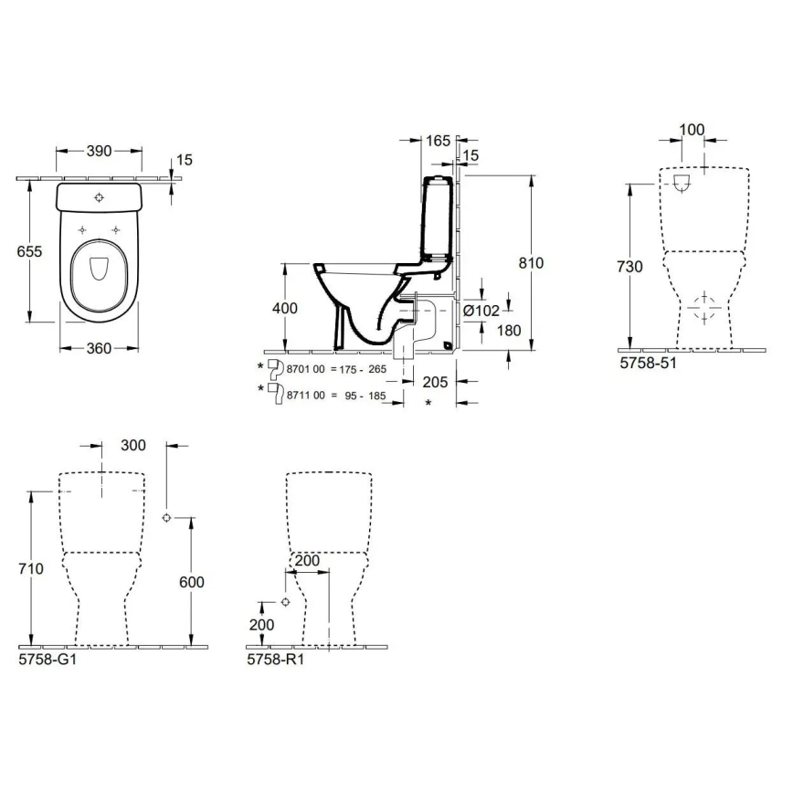 Villeroy & Boch 56581001 - WC kompakt O.NOVO ceramika/biały