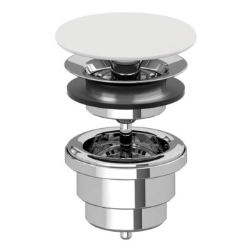 Villeroy & Boch 680800RW - Odpływ umywalkowy biały/błyszczący chrom