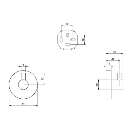 Villeroy & Boch TVA15101100061 - Haczyk ścienny ELEMENTS błyszczący chrom