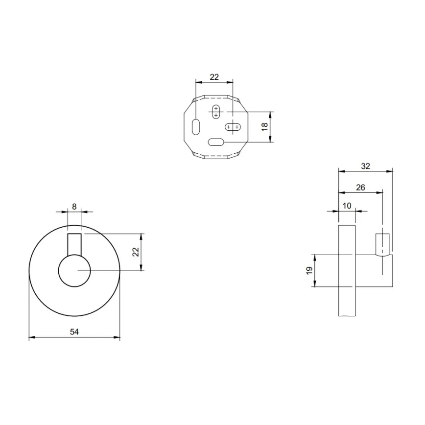 Villeroy & Boch TVA15101100061 - Haczyk ścienny ELEMENTS błyszczący chrom