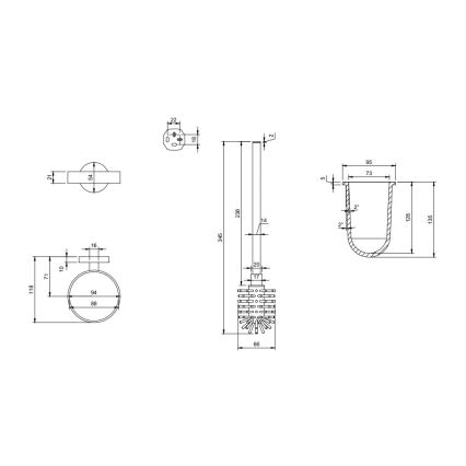 Villeroy & Boch TVA15101600061 - Szczotka WC ścienna ELEMENTS, szkło/chrom błyszczący