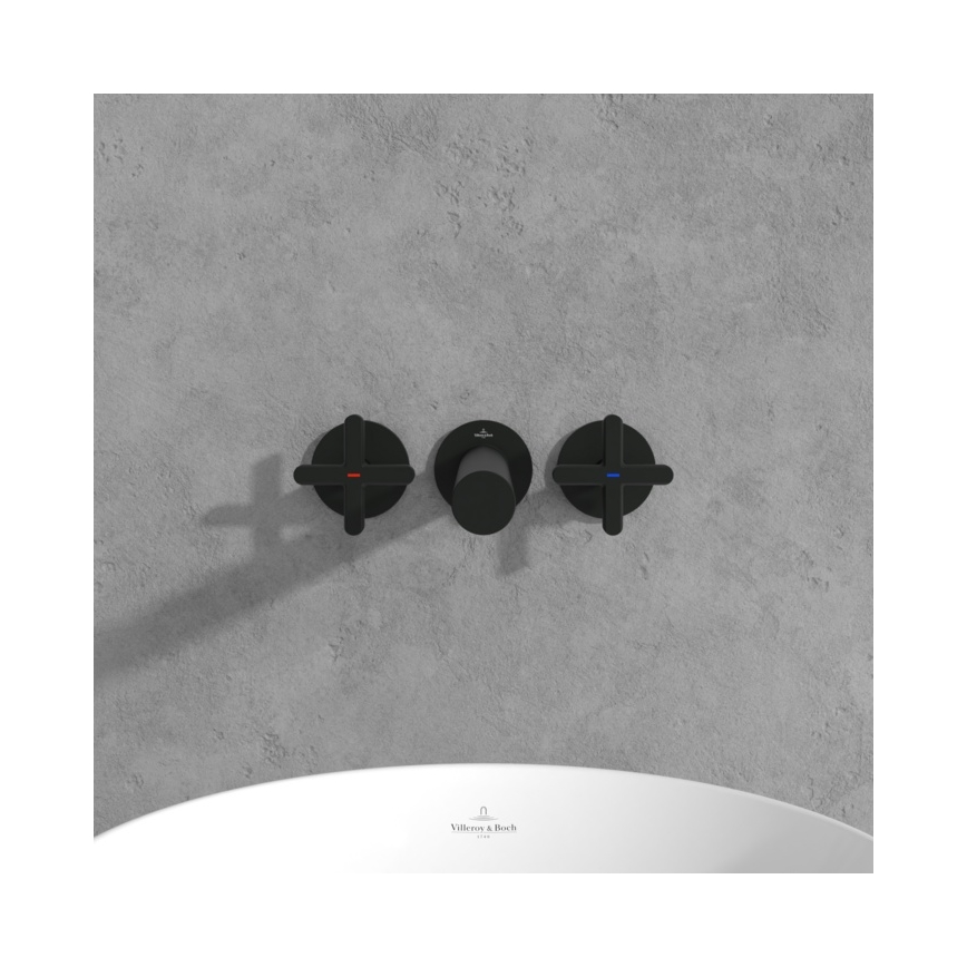 Villeroy & Boch TVZ106012000K5 - Czarna matowa bateria umywalkowa LOOP&FRIENDS