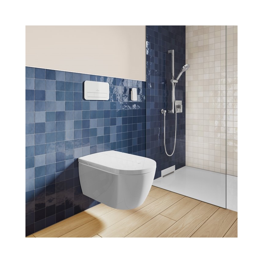 Villeroy & Boch V0E100R1 - Bidet wiszący z deską SoftClose VICLEAN ceramika/biała + pilot zdalnego sterowania
