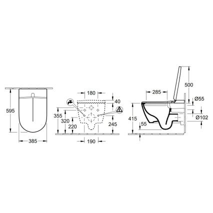 Villeroy & Boch V0E100R1 - Bidet wiszący z deską SoftClose VICLEAN ceramika/biała + pilot zdalnego sterowania