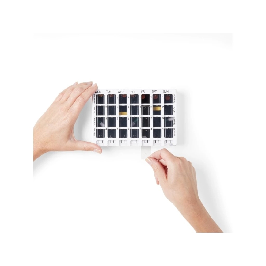 Vitility - Tygodniowy dozownik leków biały/czarny