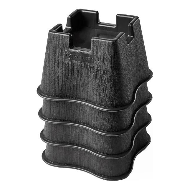 Vitility - Zestaw 4 nakładek do podwyższenia łóżka o 7 cm, kolor czarny