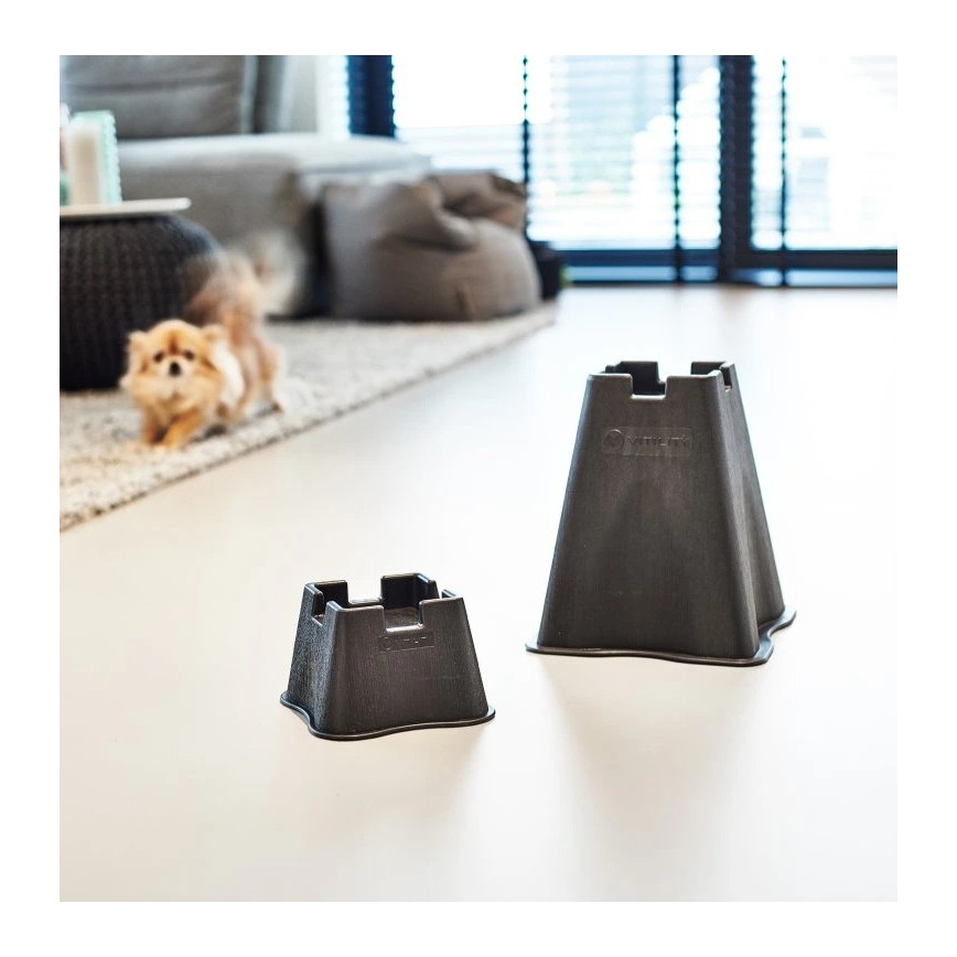 Vitility - Zestaw 4 nakładek do podwyższenia łóżka o 7 cm, kolor czarny