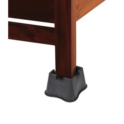 Vitility - Zestaw 4 nakładek do podwyższenia łóżka o 7 cm, kolor czarny