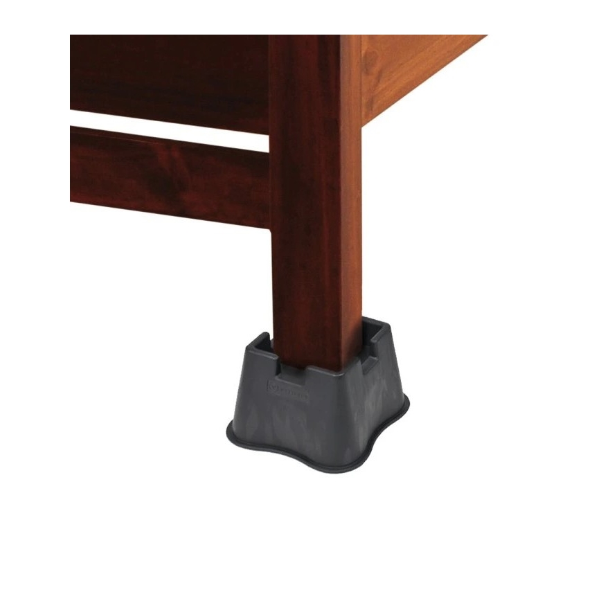 Vitility - Zestaw 4 nakładek do podwyższenia łóżka o 7 cm, kolor czarny