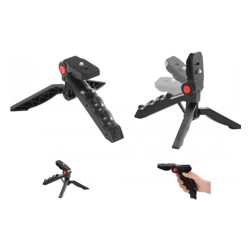 Zestaw vlogowy 4w1 - mikrofon, lampka LED, statyw, uchwyt na telefon