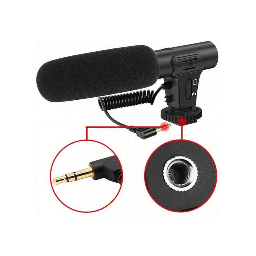 Zestaw vlogowy 4w1 - mikrofon, lampka LED, statyw, uchwyt na telefon