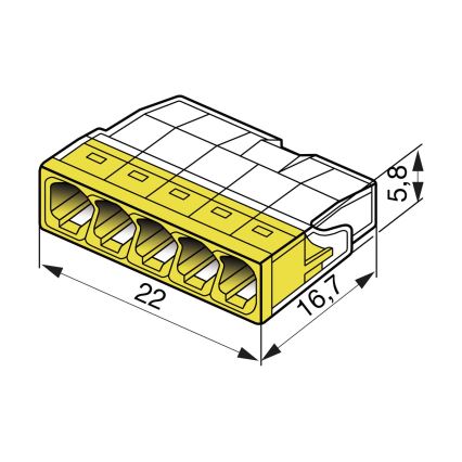 WAGO 2273-205 - Terminal skrzynki przyłączeniowej COMPACT 5x2,5 450V żółty