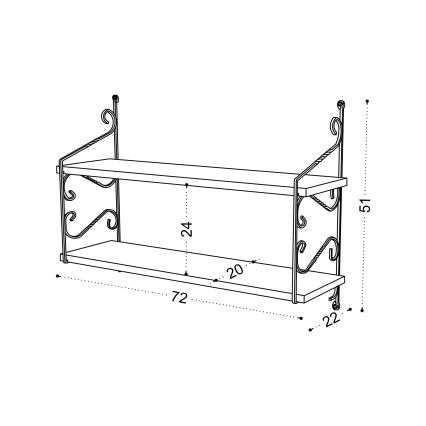 Wall shelf SERAMONI 51x72 cm białe