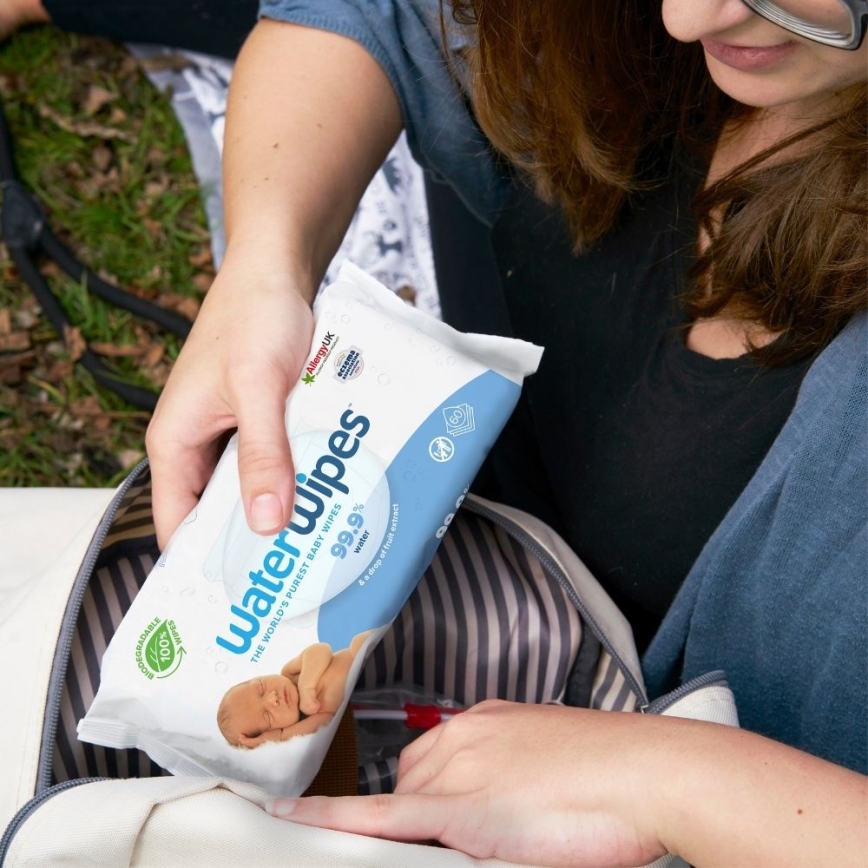 WaterWipes - ZESTAW 12x Chusteczki nawilżane bez plastiku 60 szt (720 ks)
