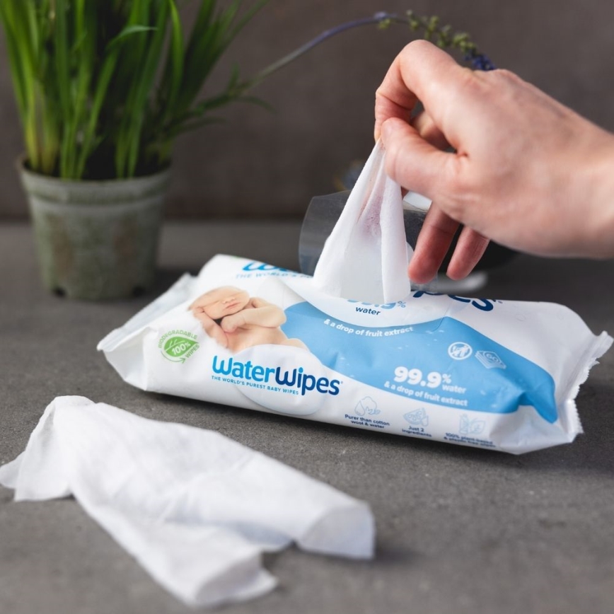 WaterWipes - ZESTAW 12x Chusteczki nawilżane bez plastiku 60 szt (720 ks)