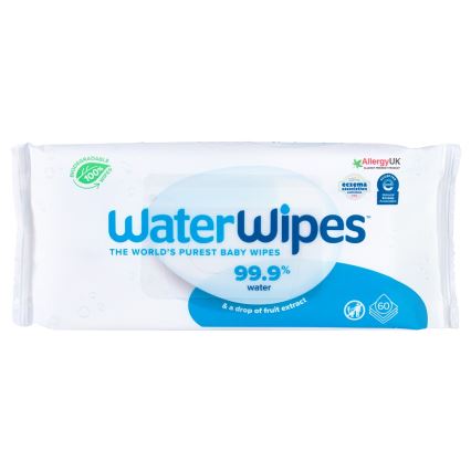 WaterWipes - ZESTAW 9x Chusteczki nawilżane bez plastiku 60 szt (540 ks)
