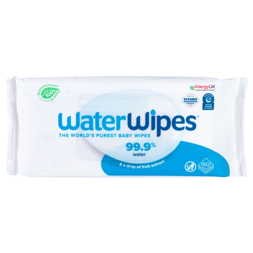 WaterWipes - ZESTAW 9x Chusteczki nawilżane bez plastiku 60 szt (540 ks)