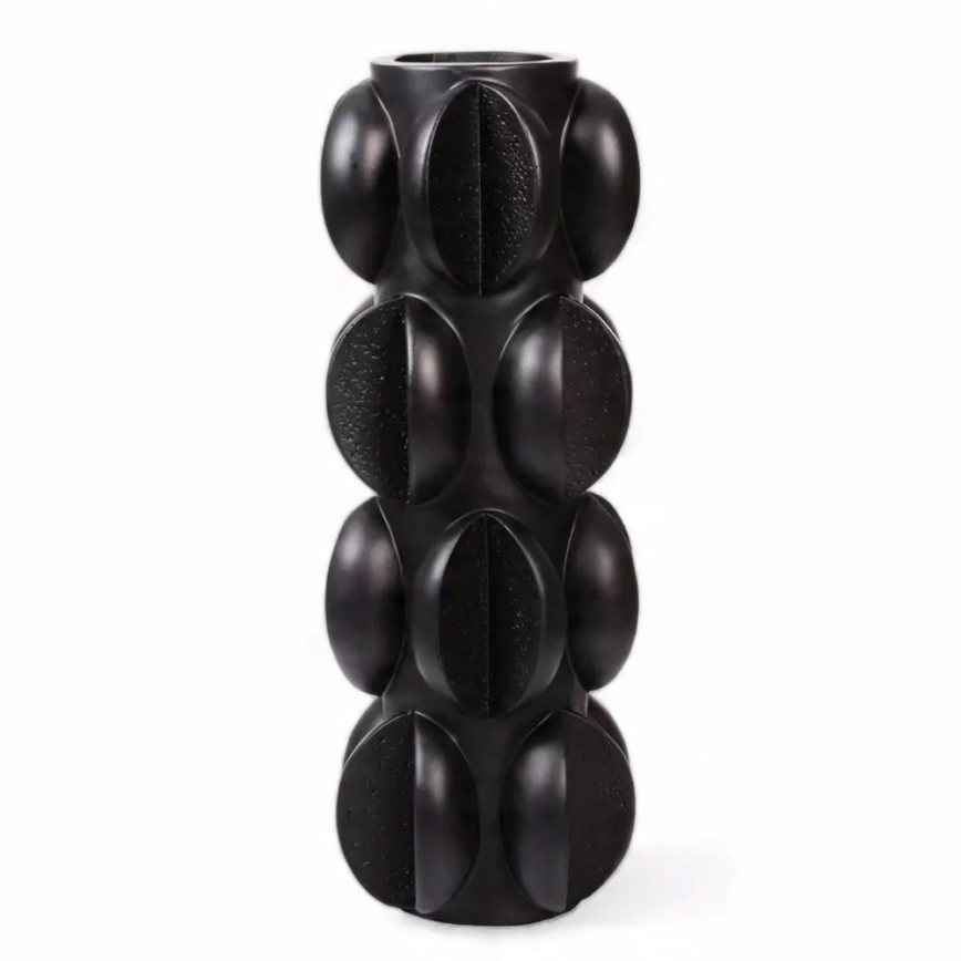 Wazon 37x15 cm żywica/matowy czarny