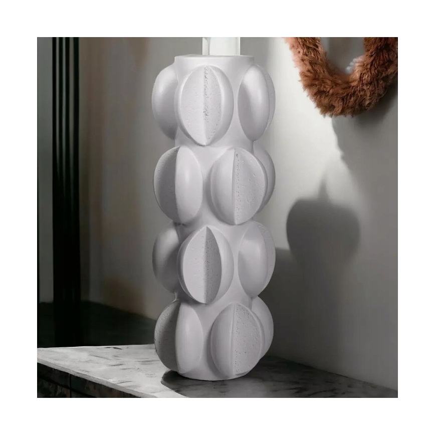 Wazon 37x19 cm żywica/biały mat