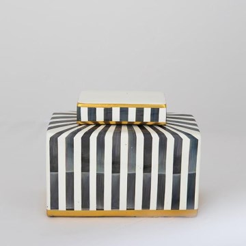 Wazon ceramiczny 20,5x16x9 cm niebieski/biały/czarny