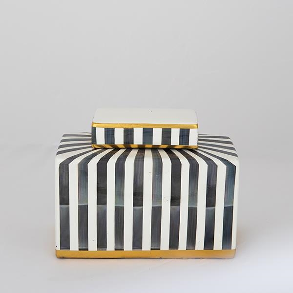 Wazon ceramiczny 20,5x16x9 cm niebieski/biały/czarny