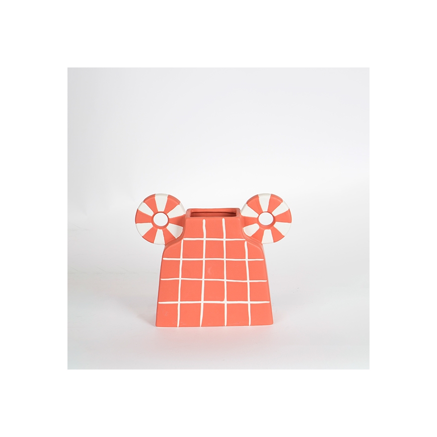 Wazon ceramiczny 30,6x22,5 cm pomarańczowy