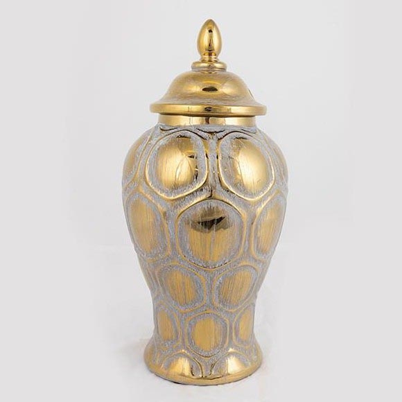 Wazon ceramiczny 33,8x16 cm złoty/srebrny
