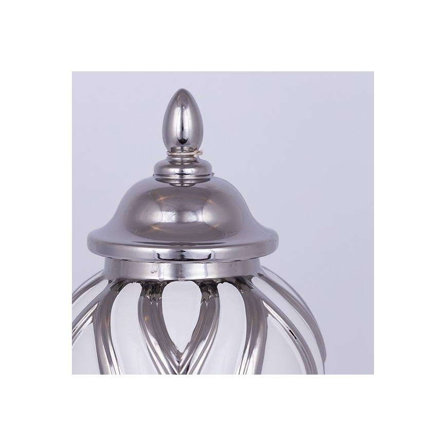 Wazon ceramiczny 35x18,5 cm srebrny/biały