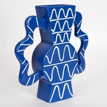 Wazon ceramiczny 37,5x35,5 cm niebieski