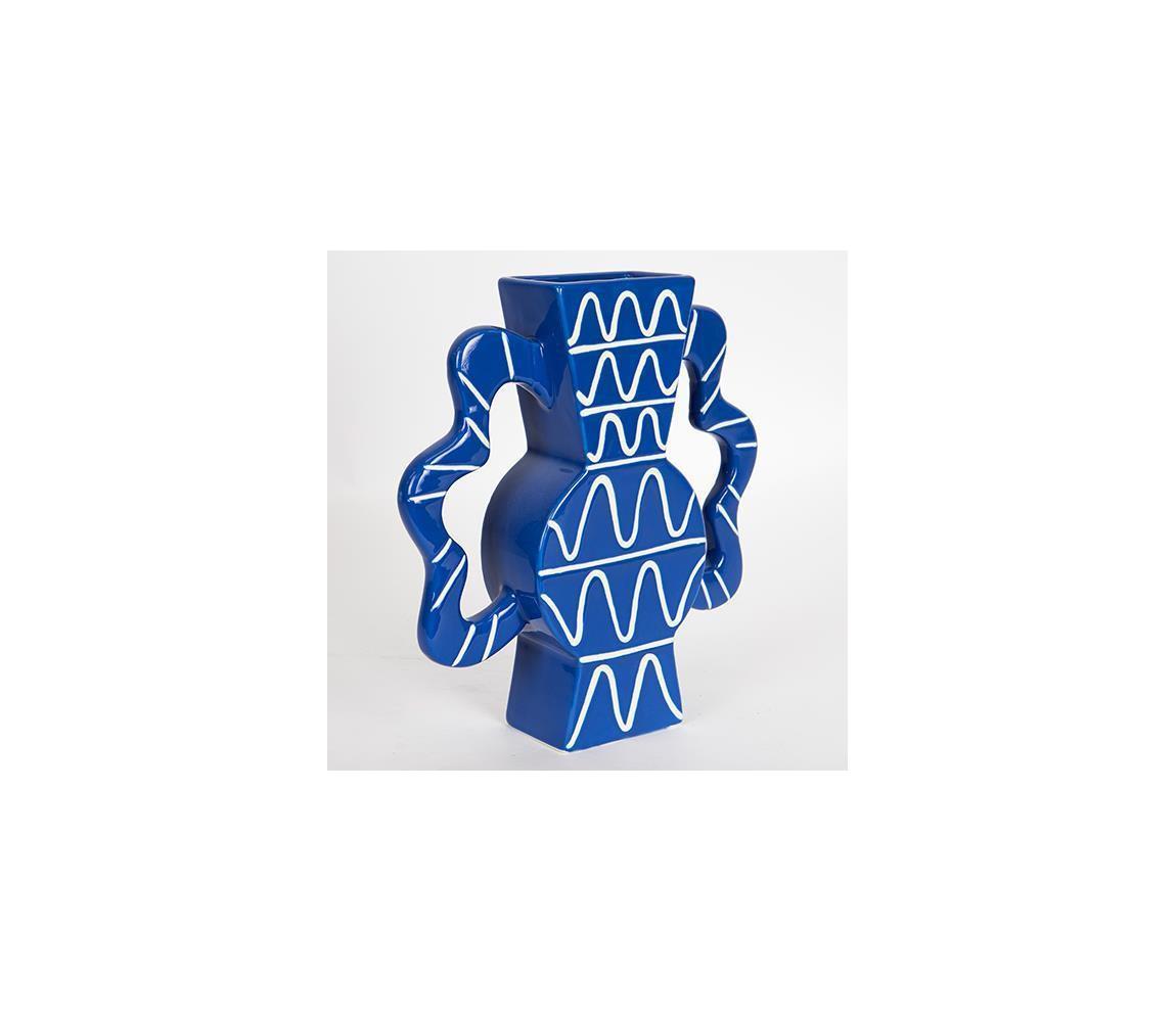 Wazon ceramiczny 37,5x35,5 cm niebieski