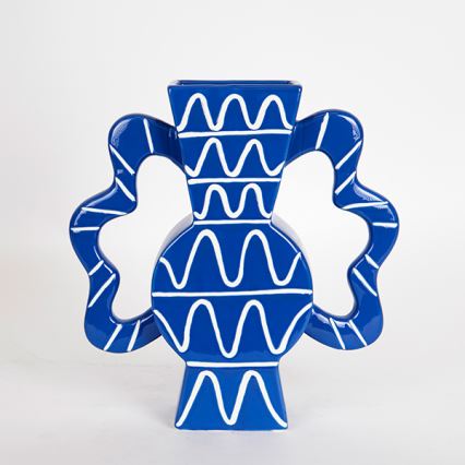 Wazon ceramiczny 37,5x35,5 cm niebieski