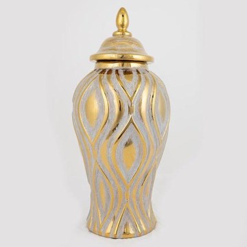 Wazon ceramiczny 42,6x18,8 cm złoty/srebrny