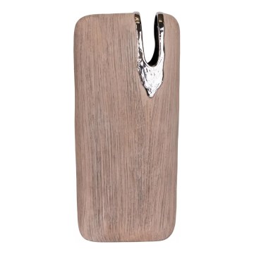 Wazon ceramiczny 43x19,5x9,5 cm brązowy/srebrny