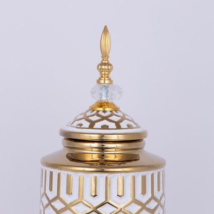 Wazon ceramiczny 45,7x16,9 cm złoty/biały