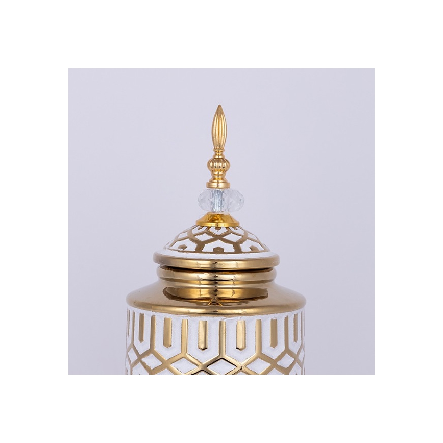Wazon ceramiczny 45,7x16,9 cm złoty/biały