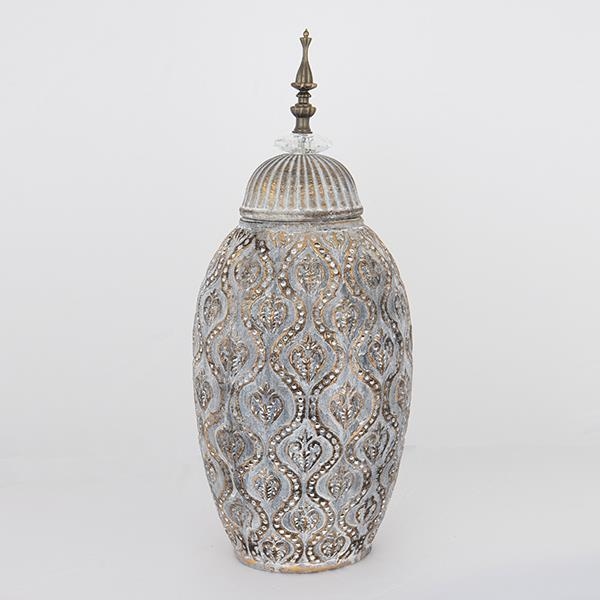 Wazon ceramiczny 47x20,5x15,5 cm szary