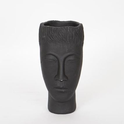 Wazon dekoracyjny 25x14x12,5 cm, czarny/cementowy