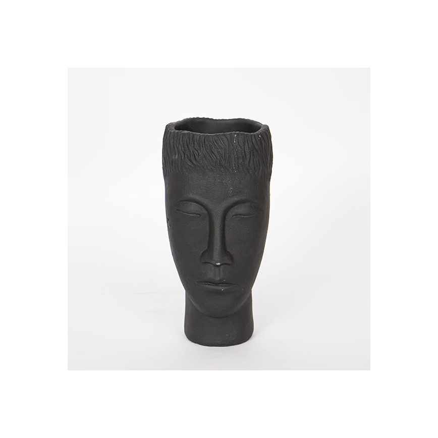 Wazon dekoracyjny 25x14x12,5 cm, czarny/cementowy
