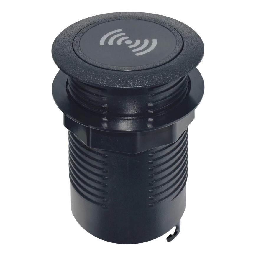 Wbudowana ładowarka bezprzewodowa + USB A+C czarny