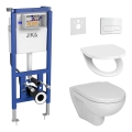 WC wiszące LYRA + deska sedesowa SoftClose LYRA + przycisk spłukujący DUAL + moduł podtynkowy + podkładka izolacyjna