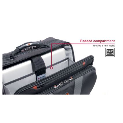 Wenger - Bagaż podróżny na kółkach 29 l + etui na laptopa 15,6" Granada czarny