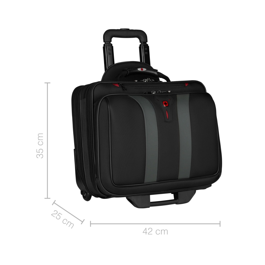Wenger - Bagaż podróżny na kółkach 29 l + etui na laptopa 15,6" Granada czarny