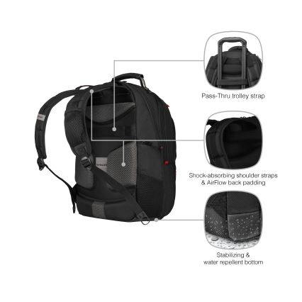 Wenger - Plecak na laptop 25 l 16" z kieszenią na tablet 10" Pegasus Deluxe czarny